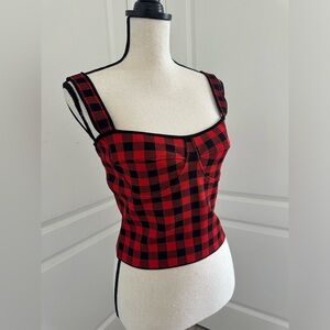 Jadie Top in Red and Black